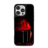 Red SHOEI racing helmet with wings iPhone 16 Pro Max Black Case