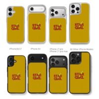 Red STAR GIRL and yellow lightning Chris Brown Phone Case Black Electroplated Silver For Iphone 11 To 17