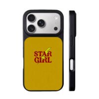 Red STAR GIRL and yellow lightning iPhone 17 Pro Max Black Case