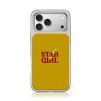 Red STAR GIRL and yellow lightning iPhone 17 Pro Max Electroplated Silver Case1