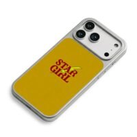 Red STAR GIRL and yellow lightning iPhone 17 Pro Max Electroplated Silver Case2