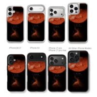 Red sun space nebula art with text Chris Brown Phone Case Black Electroplated Silver For Iphone 11 To 17
