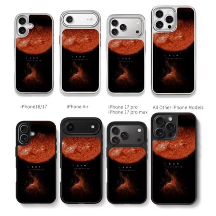 Red sun space nebula art with text Chris Brown Phone Case Black Electroplated Silver For Iphone 11 To 17