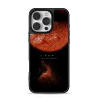 Red sun space nebula art with text iPhone 16 Pro Max Black Case