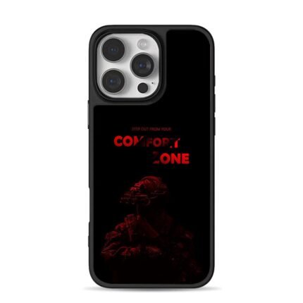 Red tactical soldier Comfort Zone iPhone 16 Pro Max Black Case