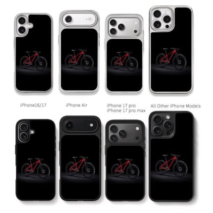 Red Trek mountain bike on black background Chris Brown Phone Case Black Electroplated Silver For Iphone 11 To 17