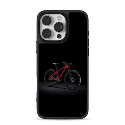 Red Trek mountain bike on black background iPhone 16 Pro Max Black Case