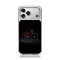 Red Trek mountain bike on black background iPhone 17 Pro Max Electroplated Silver Case1