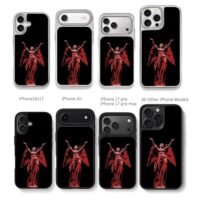 Red winged angel raised arms black Chris Brown Phone Case Black Electroplated Silver For Iphone 11 To 17