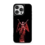 Red winged angel raised arms black iPhone 16 Pro Max Black Case