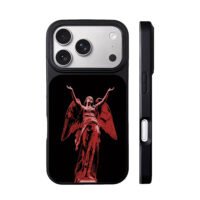 Red winged angel raised arms black iPhone 17 Pro Max Black Case