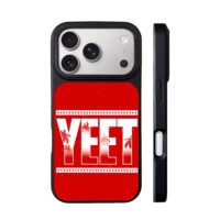 Red YEET tribal palm tree design iPhone 17 Pro Max Black Case