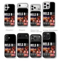 Rels B rapper stage beach collage Chris Brown Phone Case Black Electroplated Silver For Iphone 11 To 17