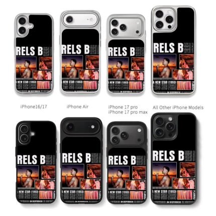 Rels B rapper stage beach collage Chris Brown Phone Case Black Electroplated Silver For Iphone 11 To 17