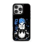 Rem ReZero anime maid blue sakura iPhone 16 Pro Max Black Case