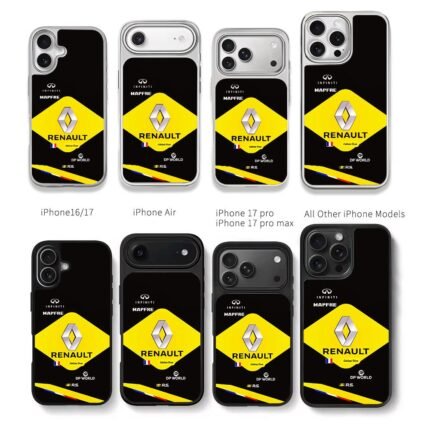Renault F1 Esteban Ocon race livery Chris Brown Phone Case Black Electroplated Silver For Iphone 11 To 17