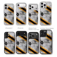 Renault F1 Team logo stripe art Chris Brown Phone Case Black Electroplated Silver For Iphone 11 To 17