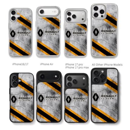 Renault F1 Team logo stripe art Chris Brown Phone Case Black Electroplated Silver For Iphone 11 To 17