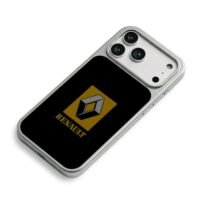 Renault logo and RENAULT text iPhone 17 Pro Max Electroplated Silver Case2