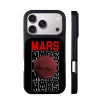 Repeated Mars text red Mars planet iPhone 17 Pro Max Black Case
