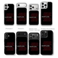 Repeated red HEARTLESS one white HEARTLESS Chris Brown Phone Case Black Electroplated Silver For Iphone 11 To 17