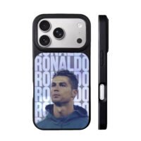 Repeated Ronaldo text portrait iPhone 17 Pro Max Black Case