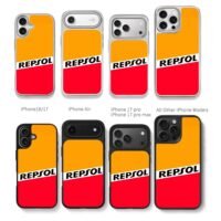 Repsol orange red racing print Chris Brown Phone Case Black Electroplated Silver For Iphone 11 To 17