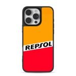 Repsol orange red racing print iPhone 16 Pro Max Black Case