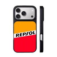 Repsol orange red racing print iPhone 17 Pro Max Black Case
