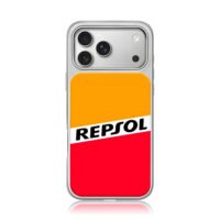 Repsol orange red racing print iPhone 17 Pro Max Electroplated Silver Case1