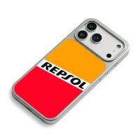 Repsol orange red racing print iPhone 17 Pro Max Electroplated Silver Case2