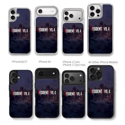 Resident Evil 4 spooky village logo Chris Brown Phone Case Black Electroplated Silver For Iphone 11 To 17