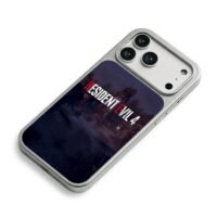 Resident Evil 4 spooky village logo iPhone 17 Pro Max Electroplated Silver Case2