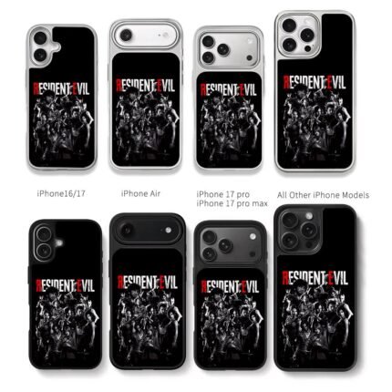Resident Evil all characters poster Chris Brown Phone Case Black Electroplated Silver For Iphone 11 To 17