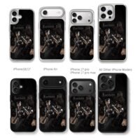 Resident Evil Jill Chris zombie art Chris Brown Phone Case Black Electroplated Silver For Iphone 11 To 17