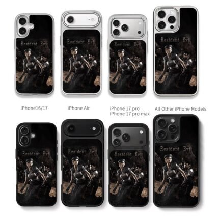 Resident Evil Jill Chris zombie art Chris Brown Phone Case Black Electroplated Silver For Iphone 11 To 17