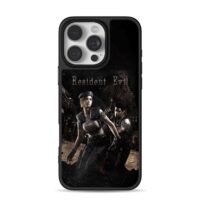 Resident Evil Jill Chris zombie art iPhone 16 Pro Max Black Case