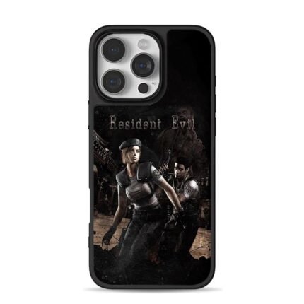 Resident Evil Jill Chris zombie art iPhone 16 Pro Max Black Case