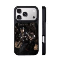 Resident Evil Jill Chris zombie art iPhone 17 Pro Max Black Case