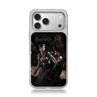 Resident Evil Jill Chris zombie art iPhone 17 Pro Max Electroplated Silver Case1