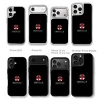 Resident Evil Umbrella Corp logo Chris Brown Phone Case Black Electroplated Silver For Iphone 11 To 17