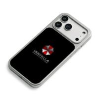 Resident Evil Umbrella Corp logo iPhone 17 Pro Max Electroplated Silver Case2