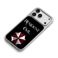 Resident Evil Umbrella Corp logo iPhone 17 Pro Max Electroplated Silver Case2