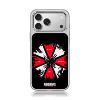 Resident Evil zombie Umbrella logo iPhone 17 Pro Max Electroplated Silver Case1