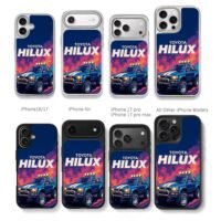 Retro blue Toyota Hilux pickup Chris Brown Phone Case Black Electroplated Silver For Iphone 11 To 17