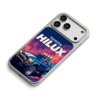 Retro blue Toyota Hilux pickup iPhone 17 Pro Max Electroplated Silver Case2