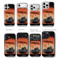 Retro Churchill WWII tank art Chris Brown Phone Case Black Electroplated Silver For Iphone 11 To 17