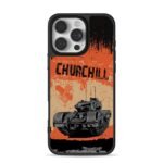 Retro Churchill WWII tank art iPhone 16 Pro Max Black Case