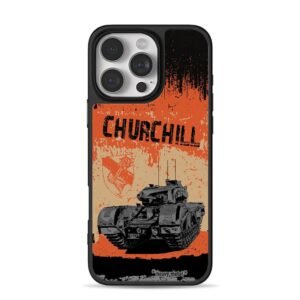 Retro Churchill WWII tank art iPhone 16 Pro Max Black Case