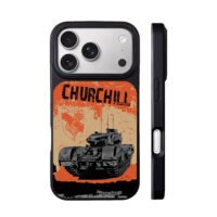 Retro Churchill WWII tank art iPhone 17 Pro Max Black Case